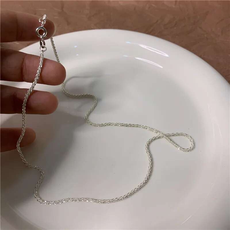 Popular Sparkg Necklace For Women Clavicle Chain Choker Fashion Jewelry Wedding Party Birthday Gift