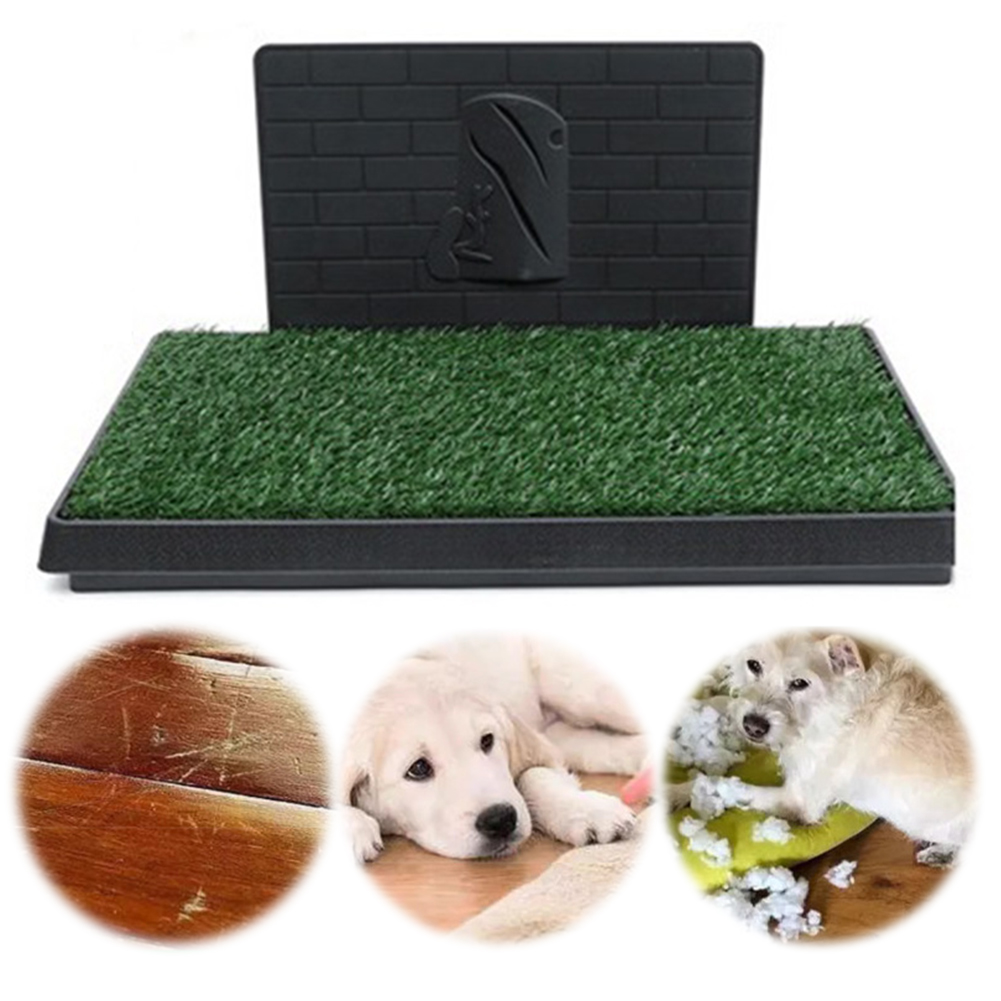 Training Pads with Pee Baffle Reusable Artificial Grass Patch Artificial Grass Training Pads Ideal for Small and Medium Dogs