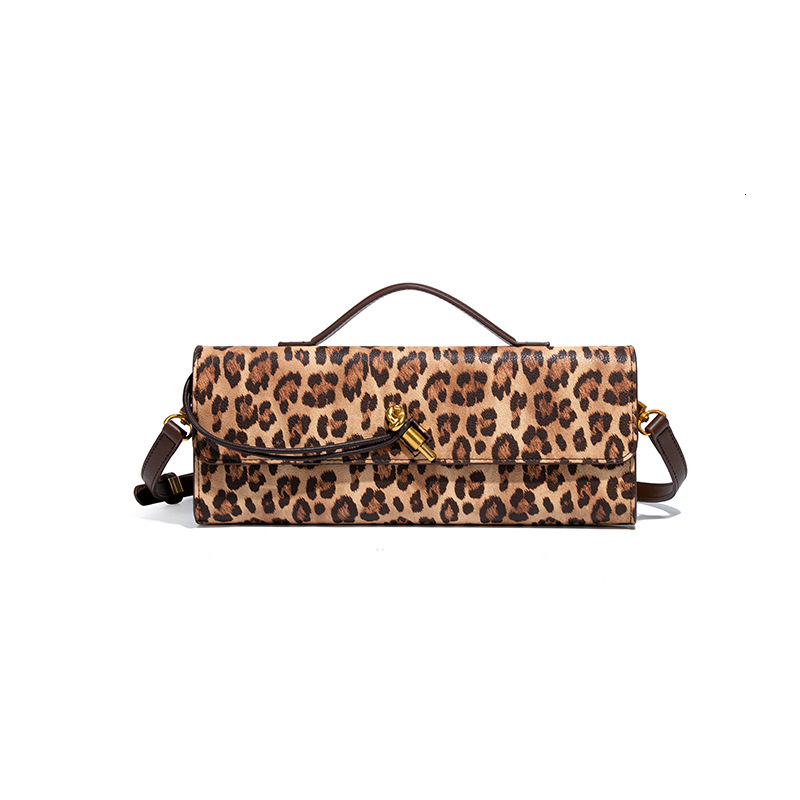 New designer clutch bag For Women Fashionable Leopard Print Handbag Evening Crossbody Baguette Horizontal Pin Small Square Accordion Bag Trendy