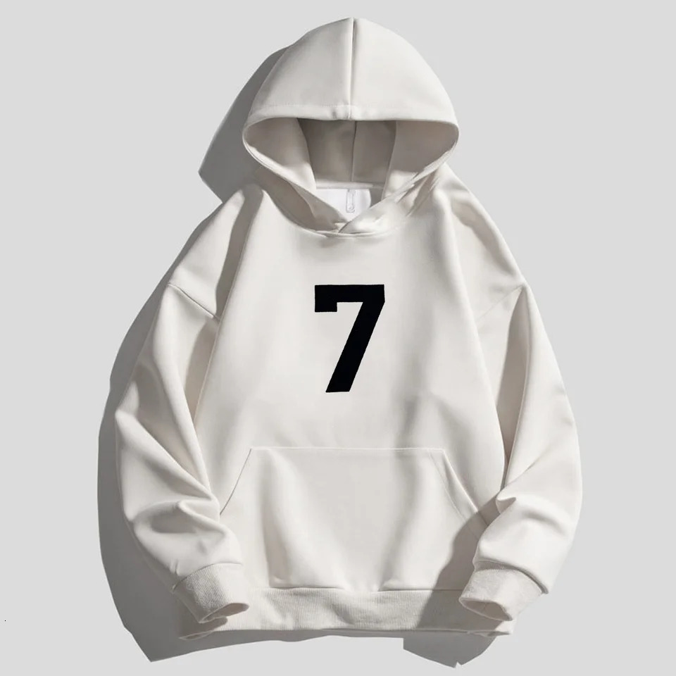320 Of Grams Heavy CottonFOG CRAZY 7 Printed Vintage Hoodie Fashion Trend Warm FlEEce Mens Womens Tops 250304
