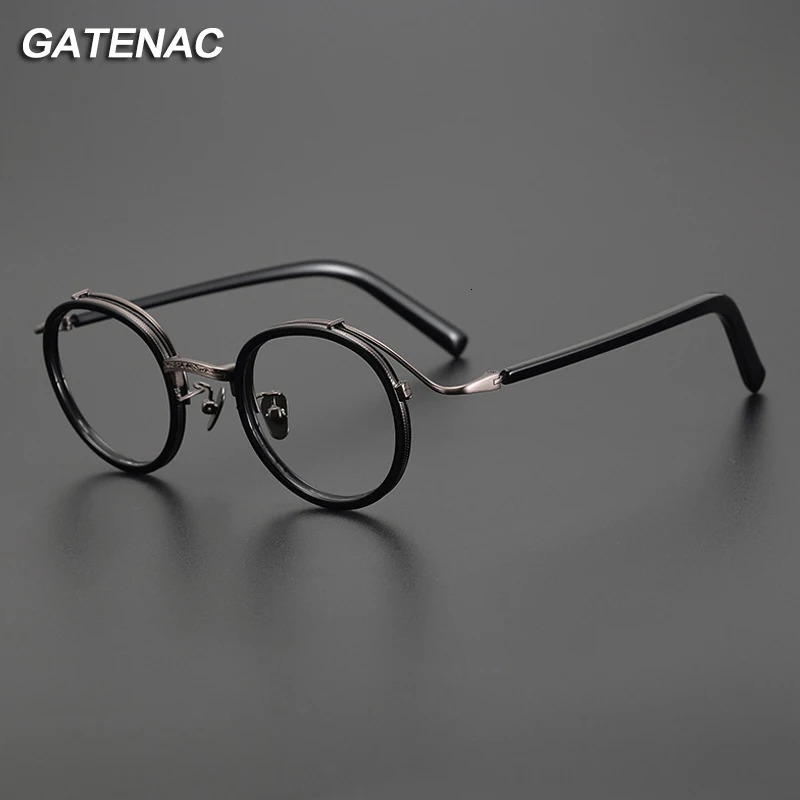 Vintage Acetate Glasses Frame Men Round er Handmade High Quality Eyeglasses Frame Women Retro Korean Eyewear 250303