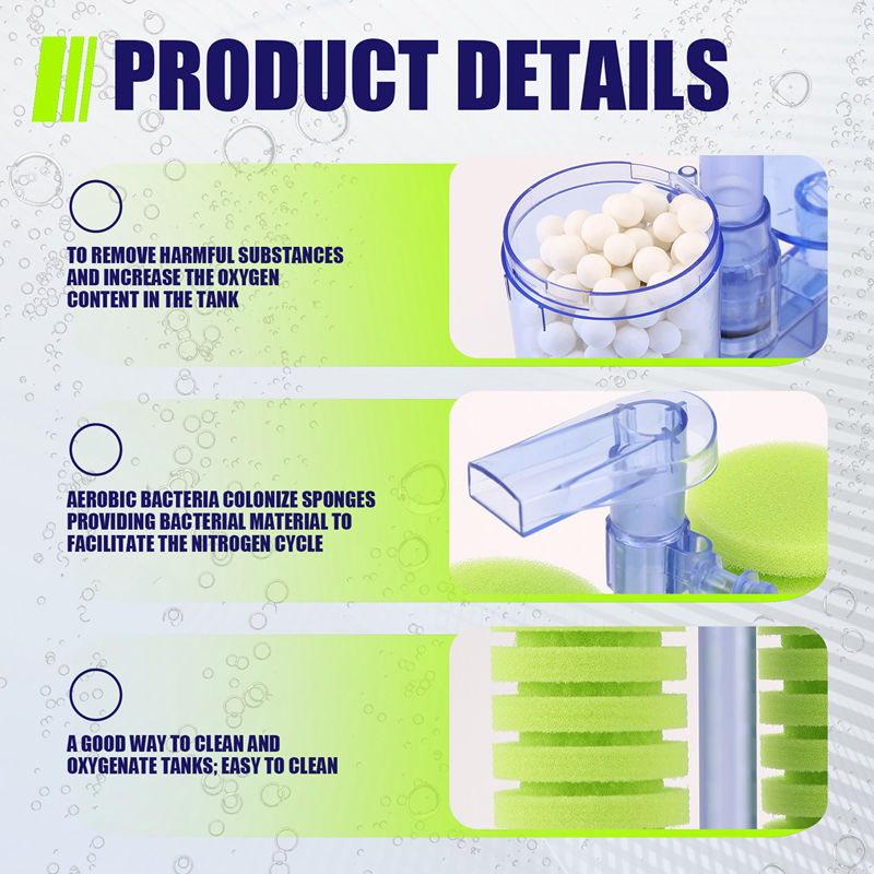 AAAC-Aquarium Filter,Ultra Quiet Aquarium Biochemical Sponge Filter Fish Tank Air Pump Betta Fry Aquarium Fish Tank Water Fall D