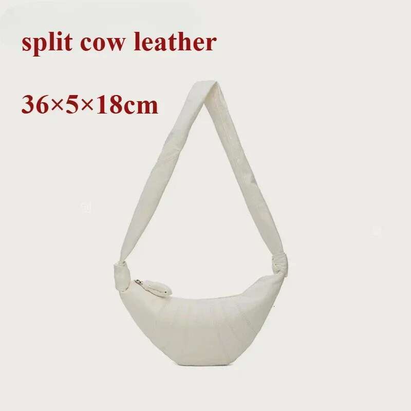 New Retro Sheepskin French Croissant Fashion Horn Bag Chest Bag Trendy Niche Net Handheld Women Large Capacity