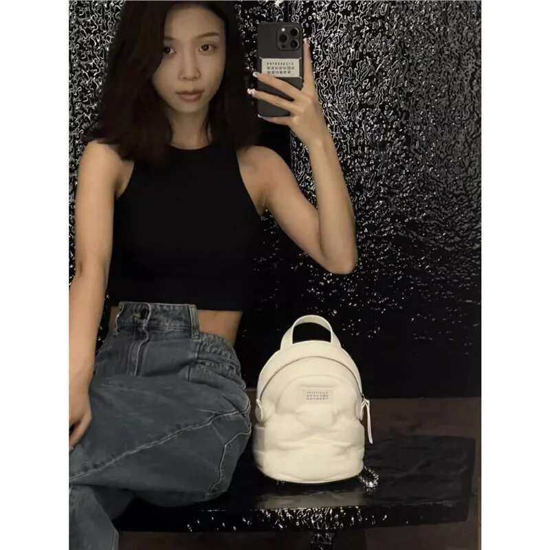 Gift Fashion Sheepskin Women's Chain Backpack Leather Mini Travel Bag