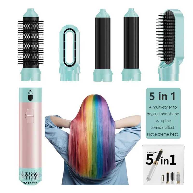 Professional 5 in 1 Hair Dryer Curling Iron Hair Curler Dryers Hair Curler Airwarp Set Straightening Hot Air Brush Negative IonsXJ250305