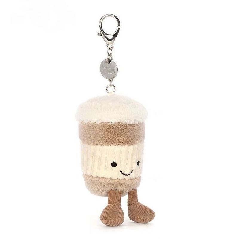 New Jelly Cat 15cm Fun Coffee Cup Super Cute Pendant Decoration Accompanying Cup Bag Hanging Decoration Keychain Cute Gift