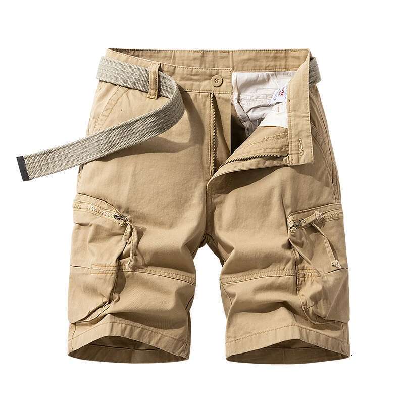 High-End Casual 2024 Summer Large Pocket Outdoor Work Clothes Men's Loose Straight Shorts