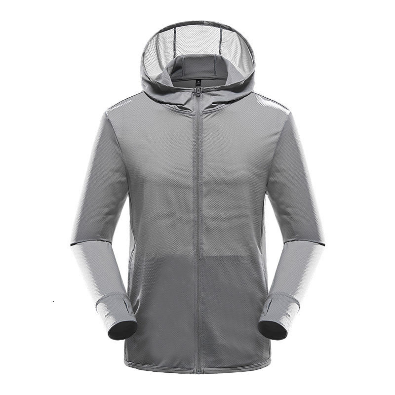 New for women men, ice silk sun protection breathable and UV resistant clothing, hooded cardigan UPF50+skin clothing