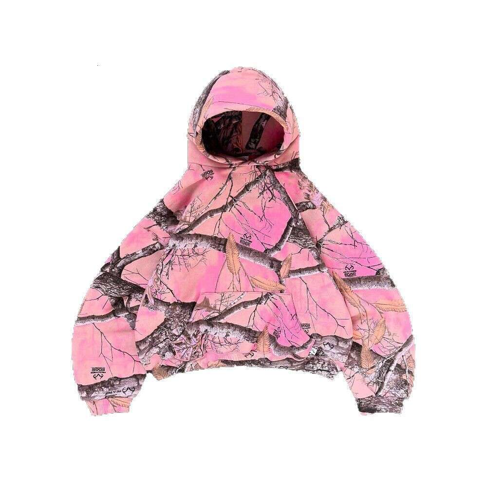 International Station Pink Stripe Camouflage Combo Loose Fashion Spring Hoodie
