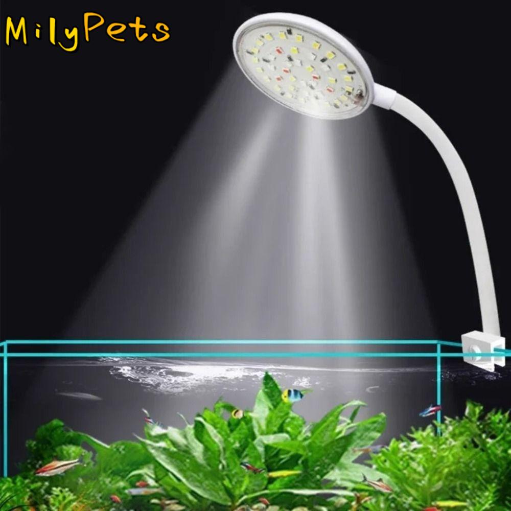 Mini Fish Tank Clip Lamp 360-Degree Rotation Energy Saving LED Aquarium Light Anti-splash Water 5/7W Aquarium Plant Light