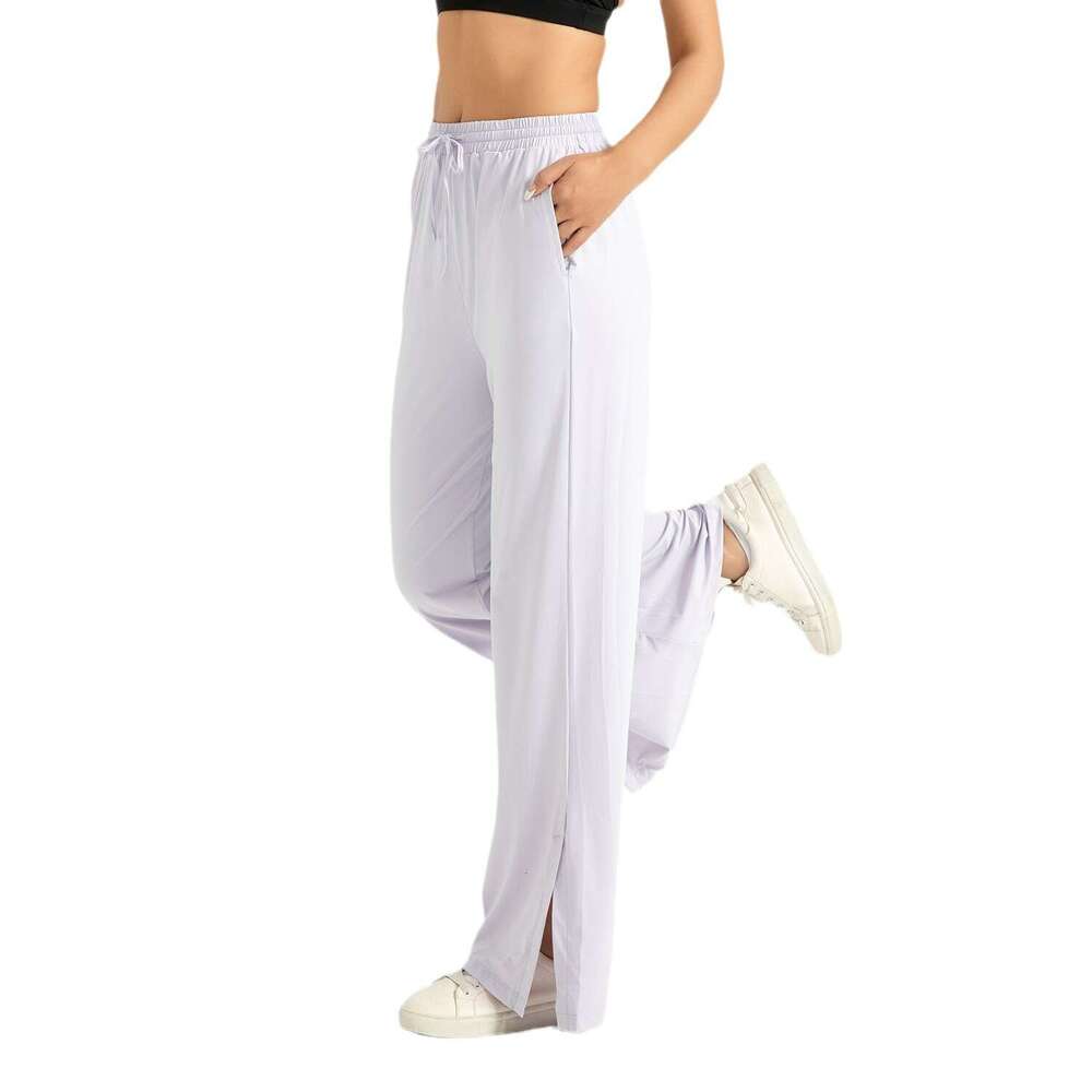Special Area Sunscreen Waist Wide Leg For Women, High Elasticity, Naked, Ice Feel, UV Resistant, Micro Pull Sports Pants KLMY