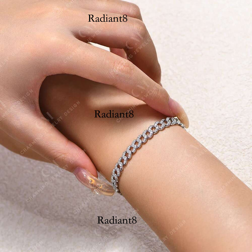 CHARMING Top Quality Sterg Sier Gold Plated Tennis Bracelets Sparkg Moissanite for Man Women party Jewelry Gift