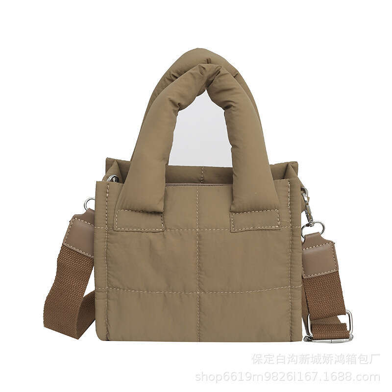 New Tote Women, Lightweight Down Cotton Handbag, Korean Edition Mini Single Cross Shoulder Small Square Bag For Women