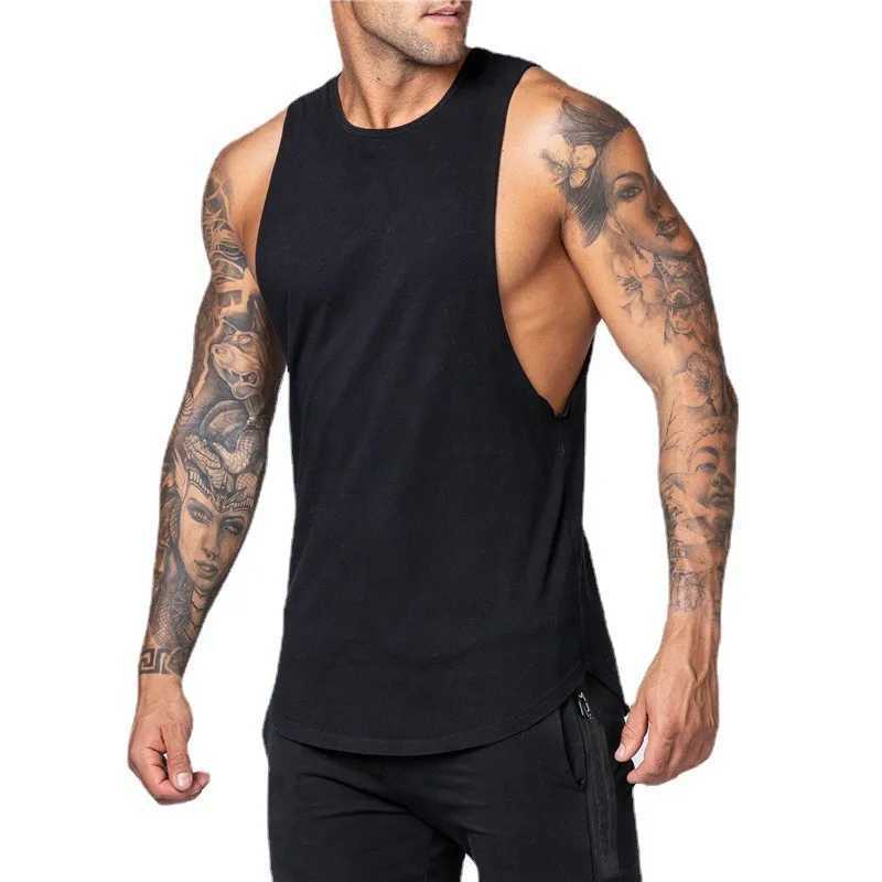 Summer Gym Training Tank Top Mens Loose Sleeveless T-shirt Basketball Sweatshirt CanvasT250318