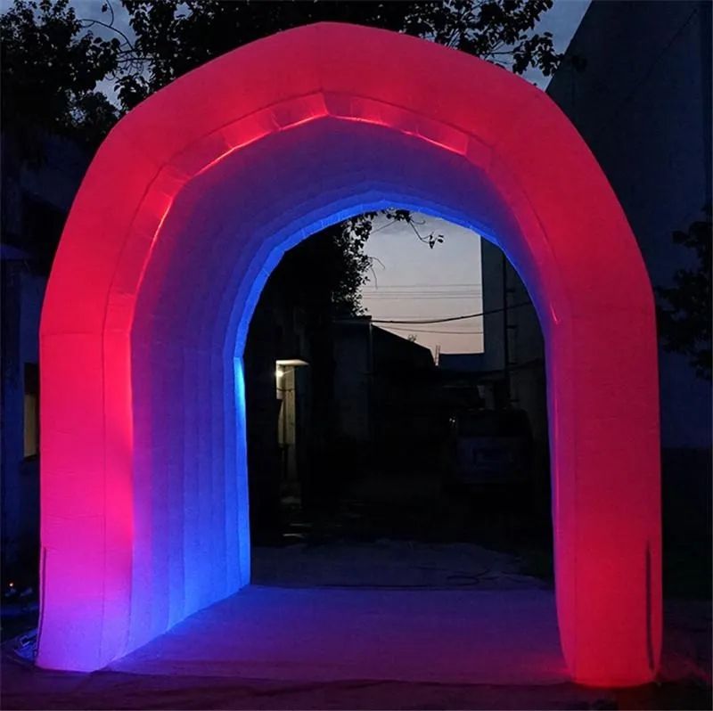 10mLx4mWx4mH (33x13.2x13.2ft) Customized tent Stunning outdoor promotional LED light inflatable tunnel tent air sport entry for wedding party event en