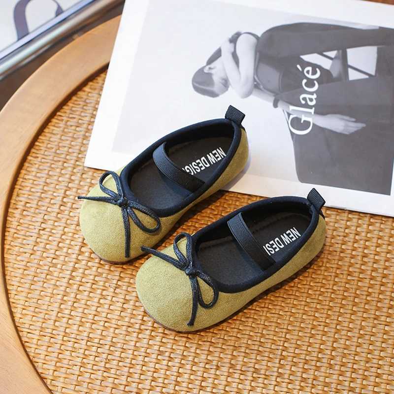 Unishuni Child Mary Jane Shoes Girls Velvet Ballet Flats with Elastic Band Kids Round Toe Casual Shoes 4-10Y Spring Autumn ShoesT250306