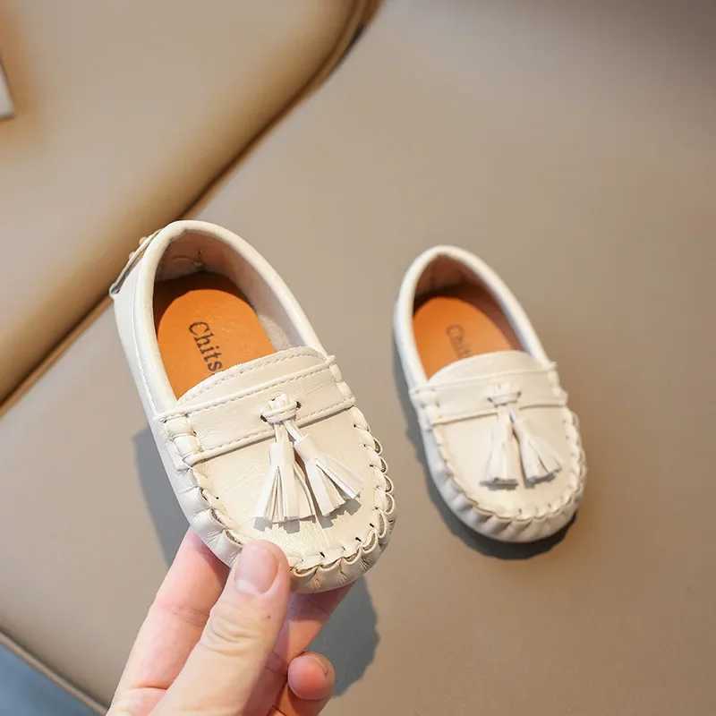 Children Flat Shoes Spring Autumn Kids Slip-on Shoes Boys Loafers Soft PU Leather Toddler Oxfords Cute Tassel Little Kids ShoesT250306