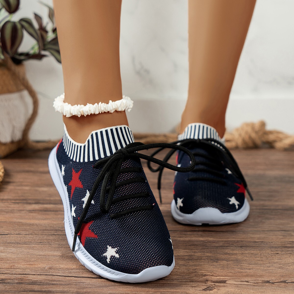 Women's shoes single shoe pattern new large size comfortable 2025 star summer casual ddmykukumalu