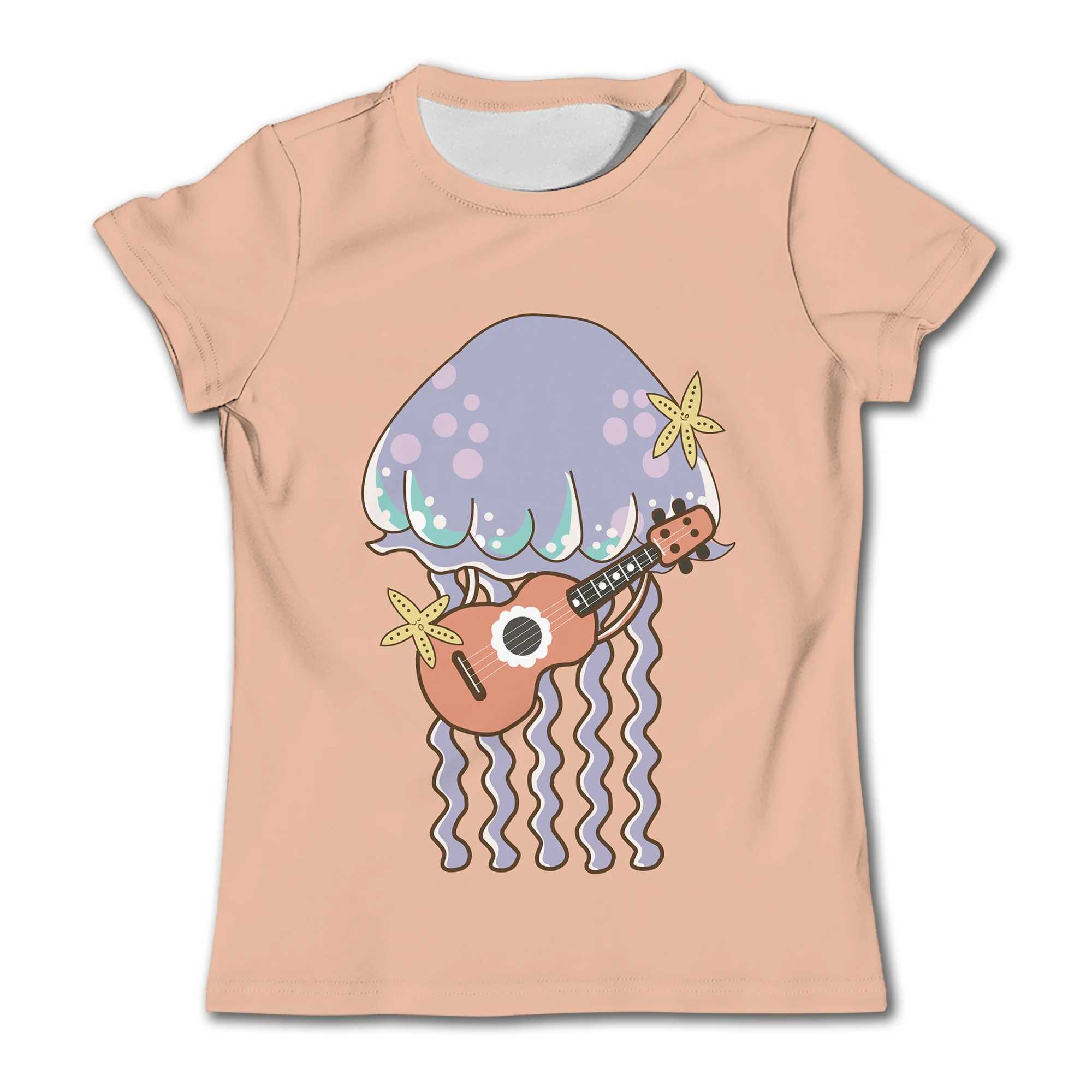 Girls T-shirt Cheap Clothes Cartoon Jellyfish Short Sleeve Children Top Casual Clothing Kids T Shirts Sale Summer Boy TshirtsT250306