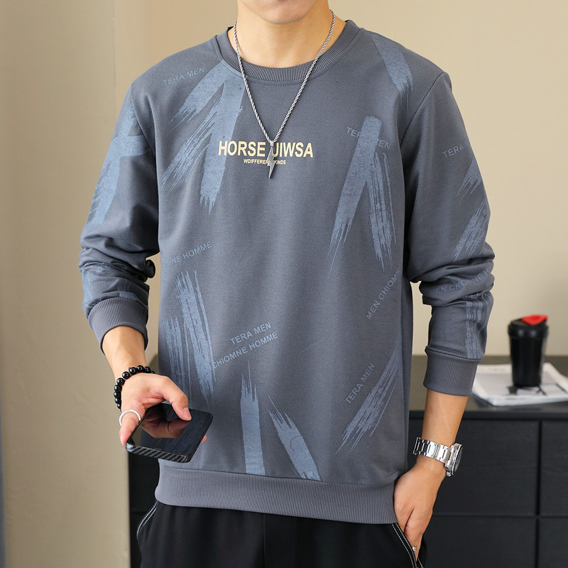 M5312 Sweatshirt men's new spring and autumn men's long-sleeved T-shirt trendy youth printed tops