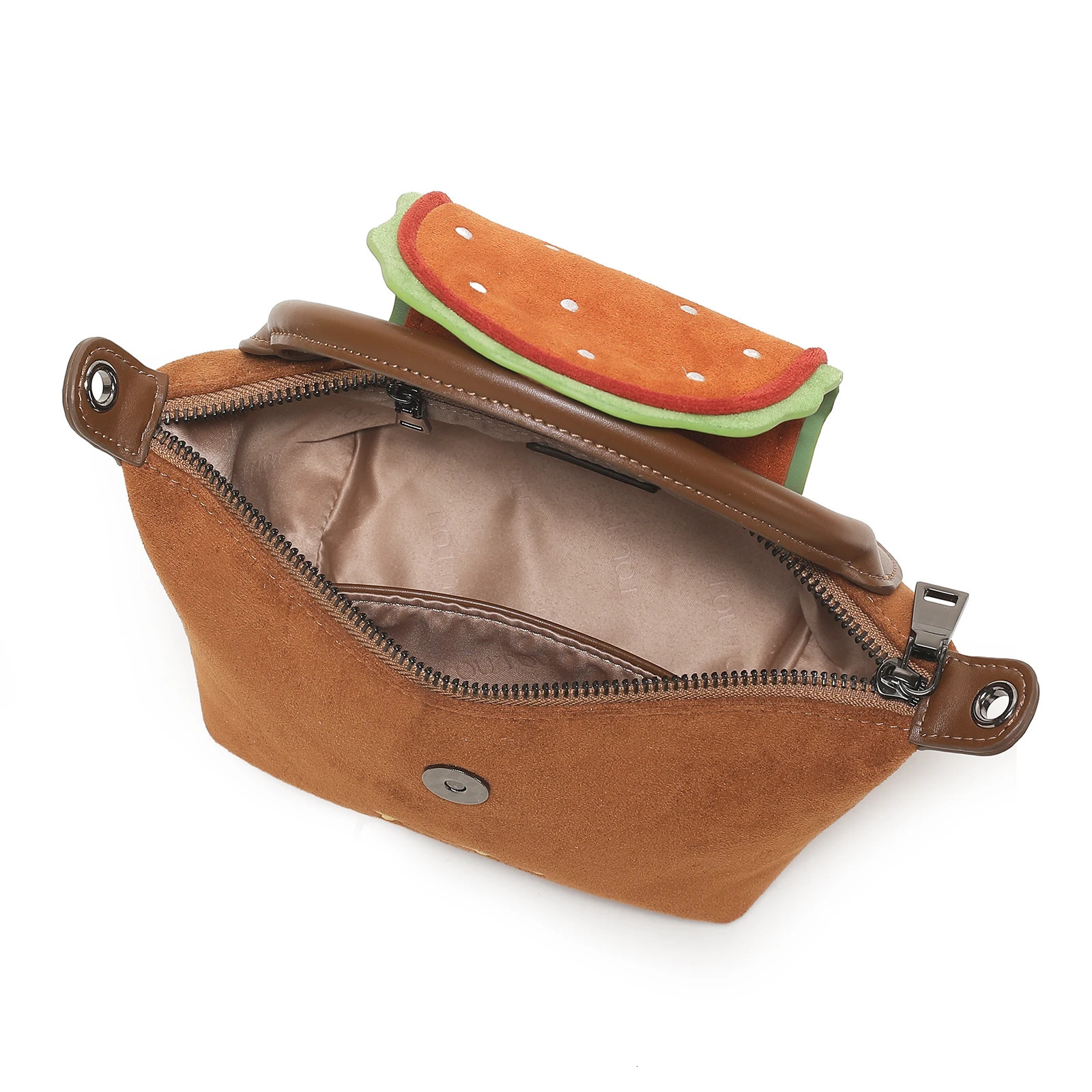 TOUTOU Niche Hamburger Bag Women Hand-held Dumpling Crossbody Bag Adjustable Shoulder Strap Valentines Day Gift for Girlfriend 250306