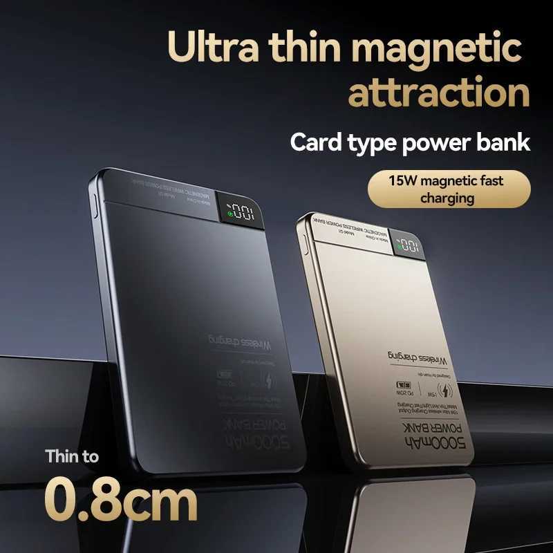 New Arrival Ultra Thin 10000mAh Magnetic Wireless Charger Power Bank PD15W Portable Powerbank For Phone T250306