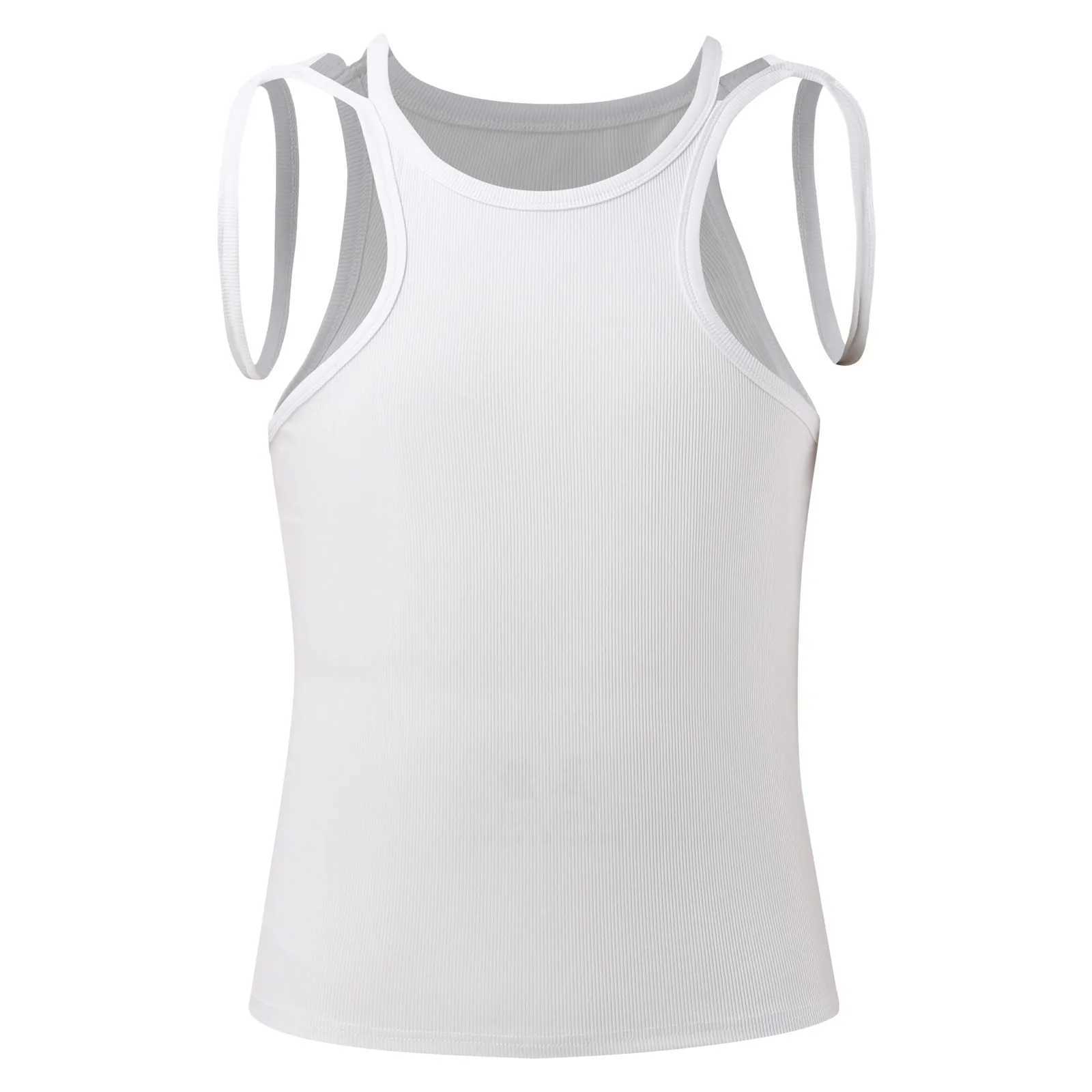 Men Tank Top Sexy Male Slim Fit Knitted Camisole Vest Elastic Slim Fit Base Coat Sexy Tight Fitting Vergi Creti Olmayan RNlerT250318