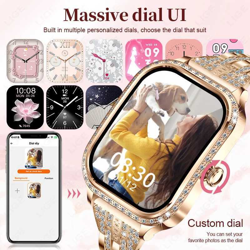 LIGE Smart Watches for Women Waterproof BT Call Fitness Tracker Smartwatch Women Digital Womens Watch Heart Rate Monitor M250227