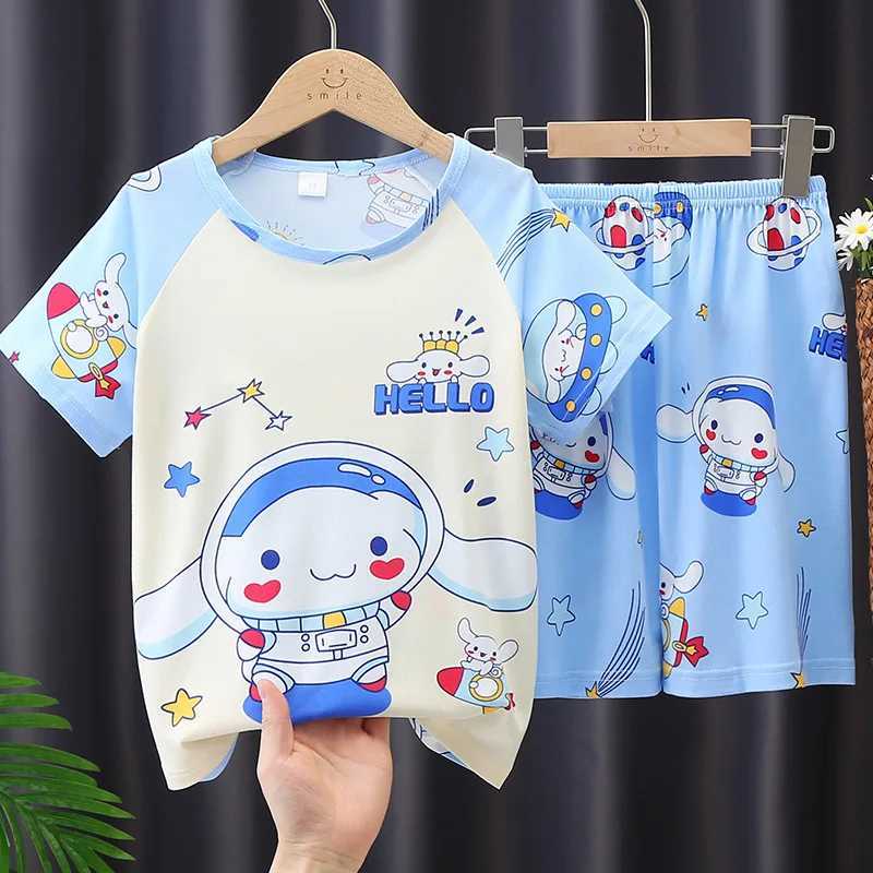 Anime Summer Children Pajamas Set Kids Cartoon Casual Homewear Loose Comfortable Pajamas M250306