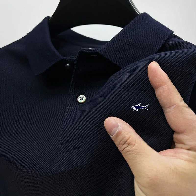 Embroidered mens classic short sleeved T-shirt casual top high-quality polo shirt polo shirt X250306