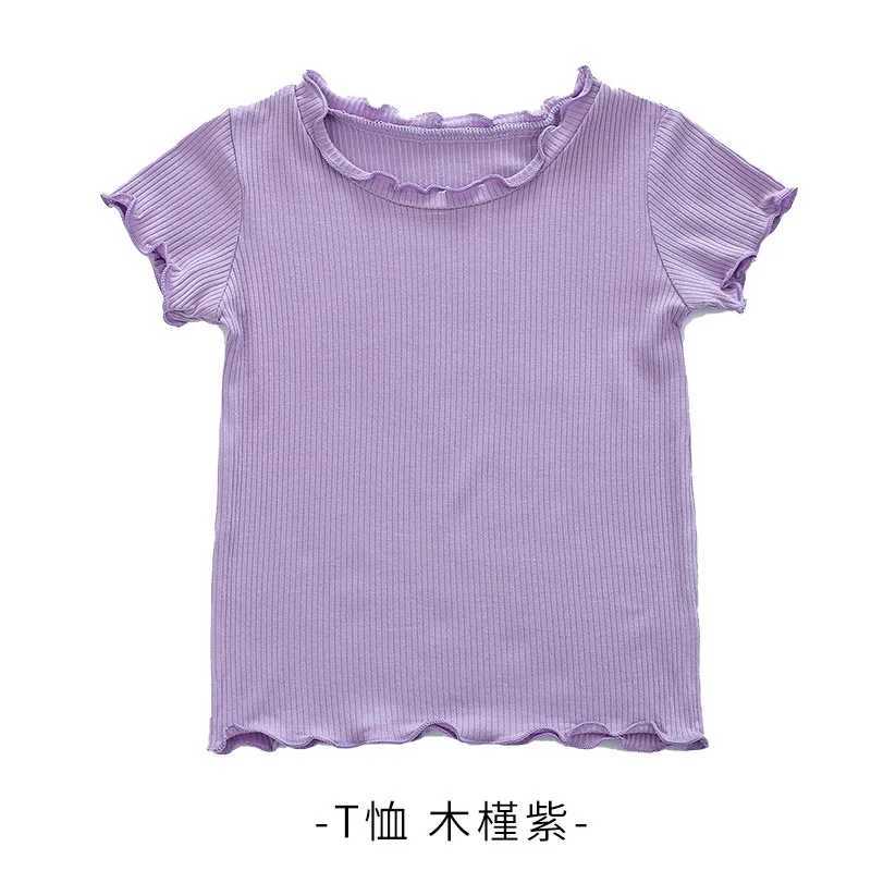Girls T Shirt Summer Crop Top for Kids Slim Girl Vintage Cotton Tshirts Children Tees Colored Baby Undershirts Toddler Outfits 6T250306