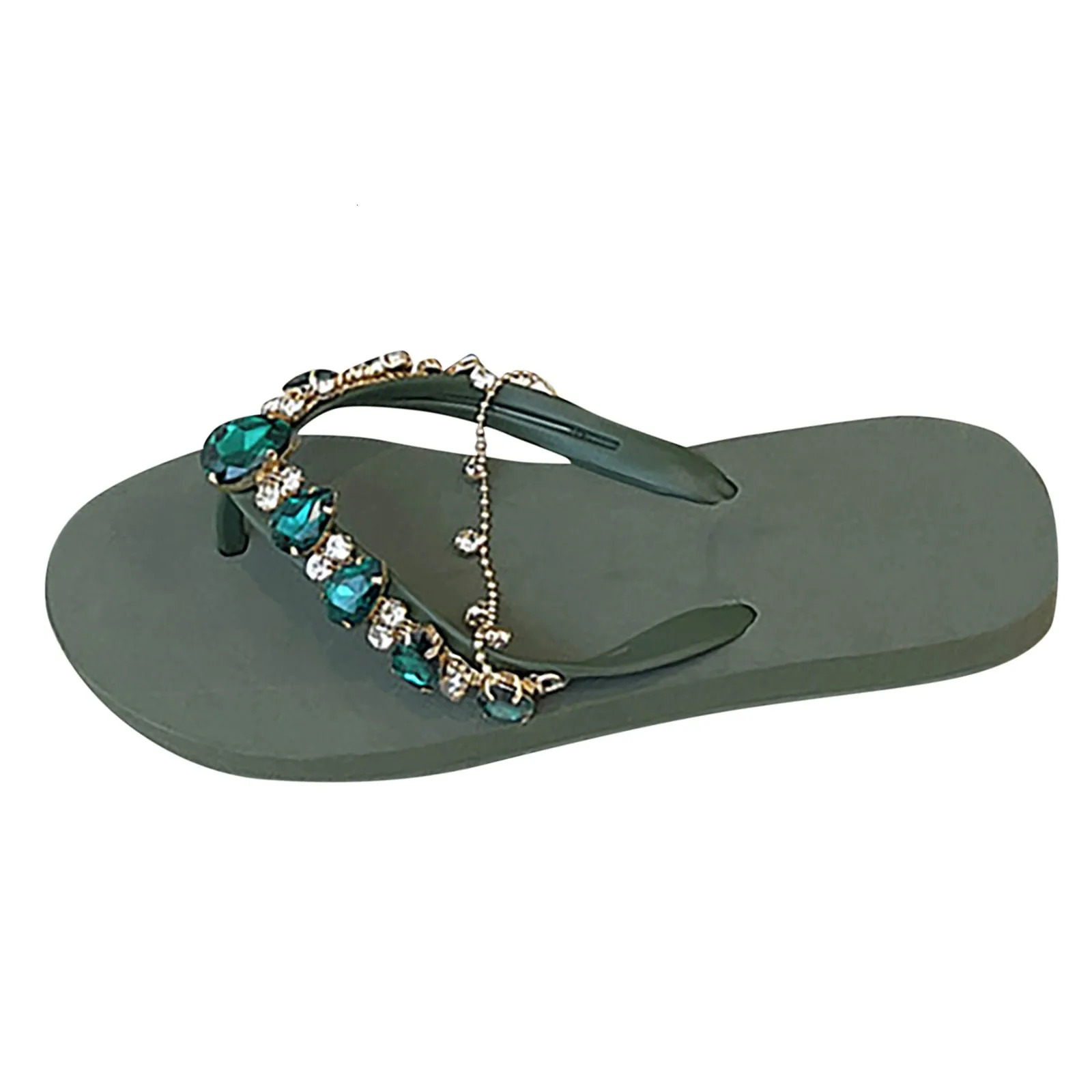 Women Sandals Flip-Flops Beach Thongs Flats Clip Toe Bohemian Rhinestones Flip Toe Shoes Flats Roman Sandalias Mujer 250306