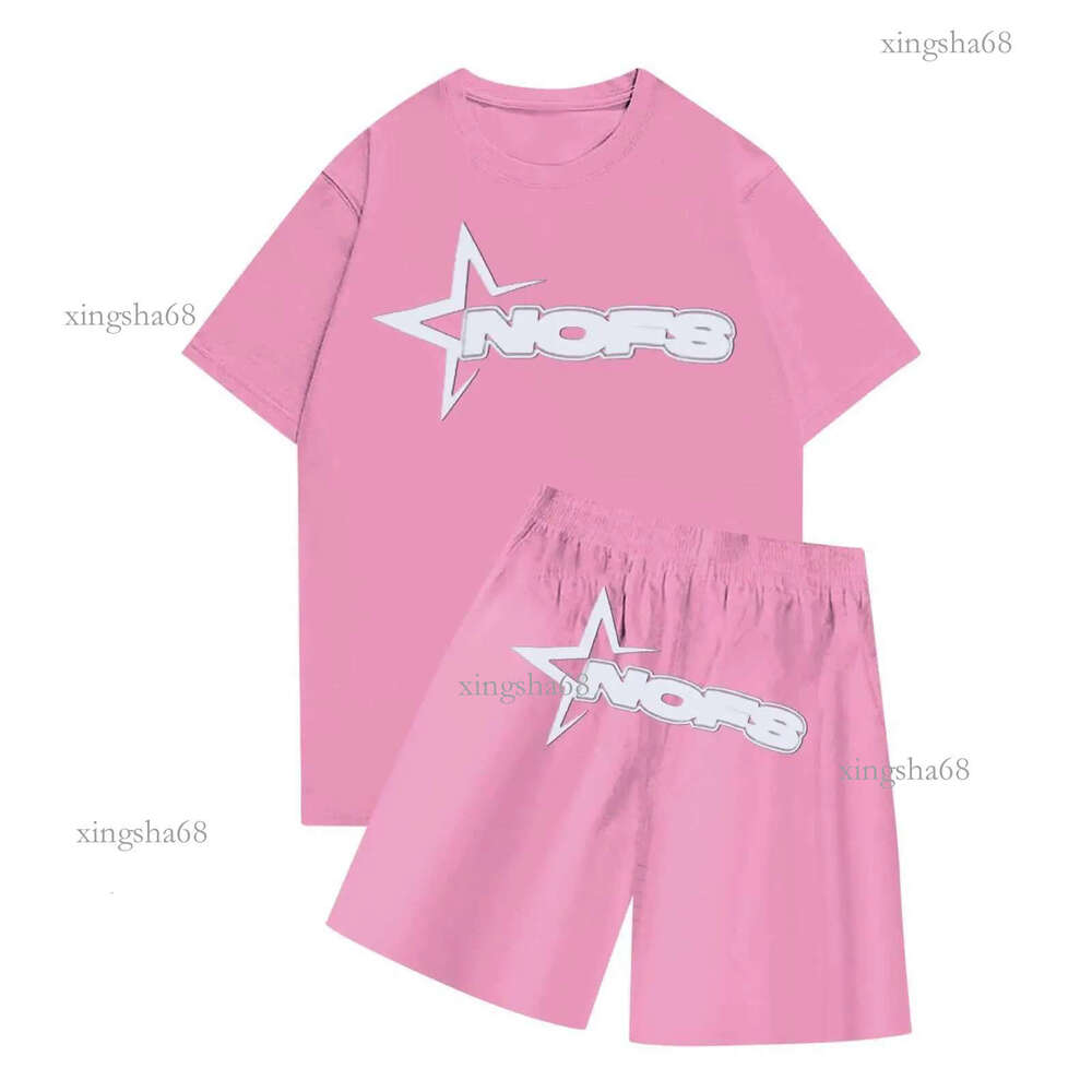 Men's Tracksuits Mens Fashion Casual Nofs Printed Short Slve Round Neck Pullover Tops And Shorts Set Fashion Man 2024 Mens Clothing Y250221