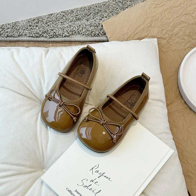 Round Toe Patent Leather Ballet Flats For Baby Girl Classic Bowknot Elastic Band Ballerina Shoes Toddler Kid Soft Dress ZapatosT250306