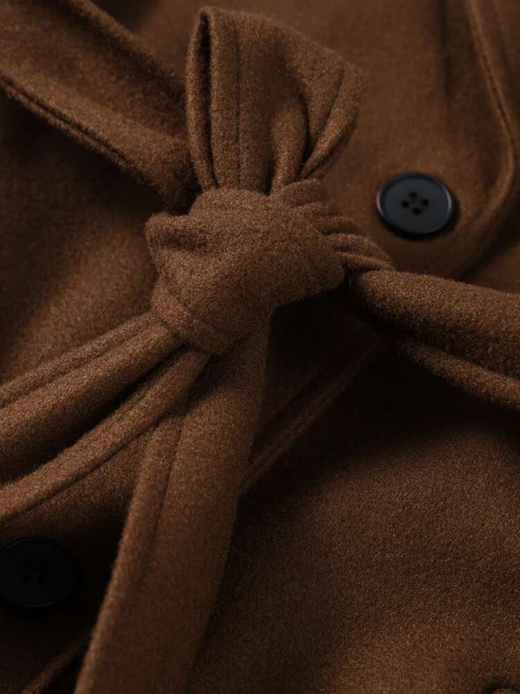 Street Long Trench Coats With Belt Women Black Loose Lapel Double Breasted Full Sleeve Overcoat 2025 Early Spring Lady Outwears