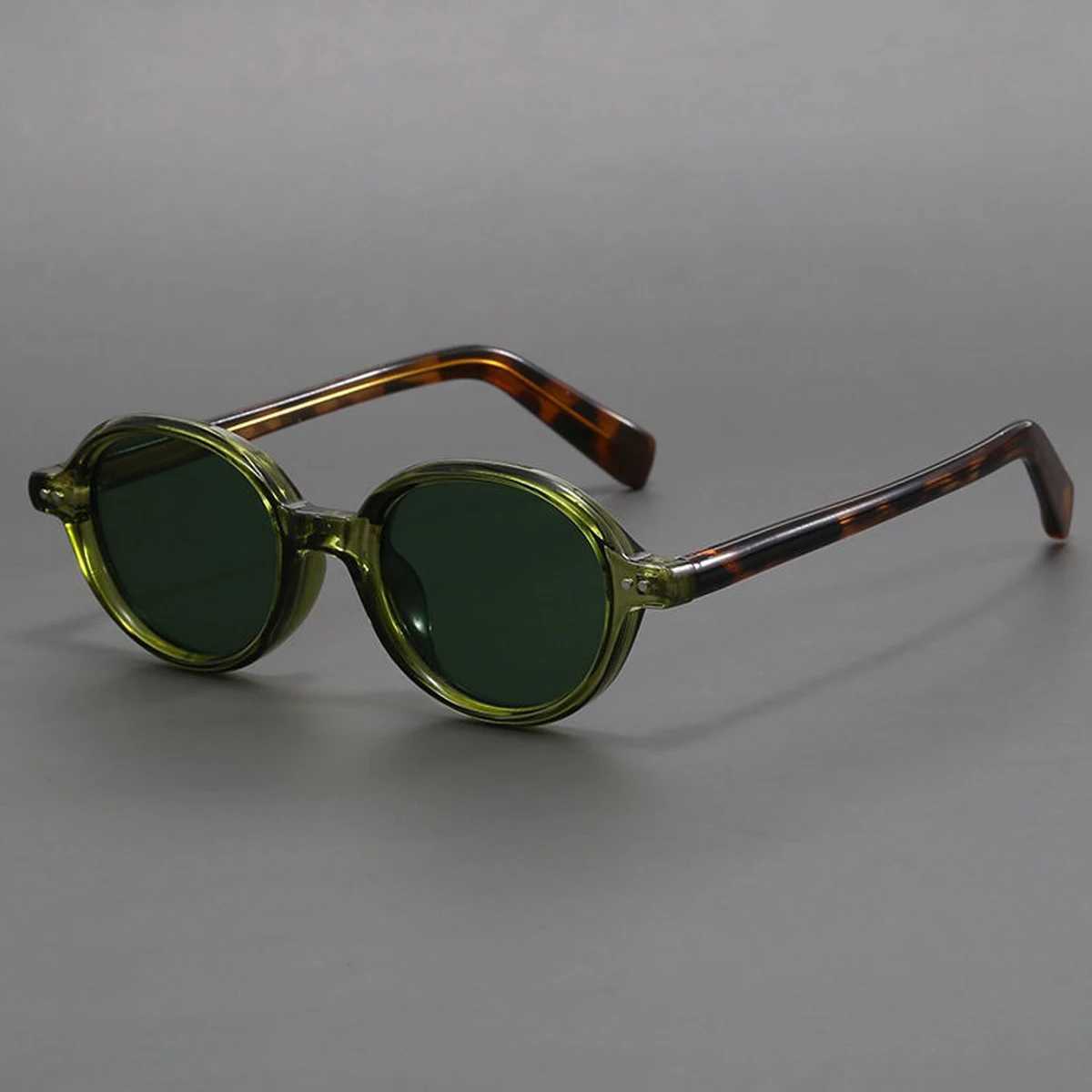 Acetate Small Round Sunglasses Polarized Mens Japanese Unisex Oval Sunglasses Women Retro TR90 Acetate MenXJ250306
