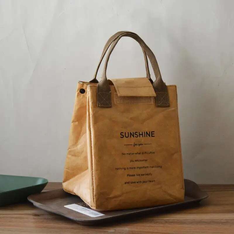 Paper Lunch Waterproof Insulation Bag Lengthen And Thicken Aluminum Foil Japanese Handbag Office Worker Student