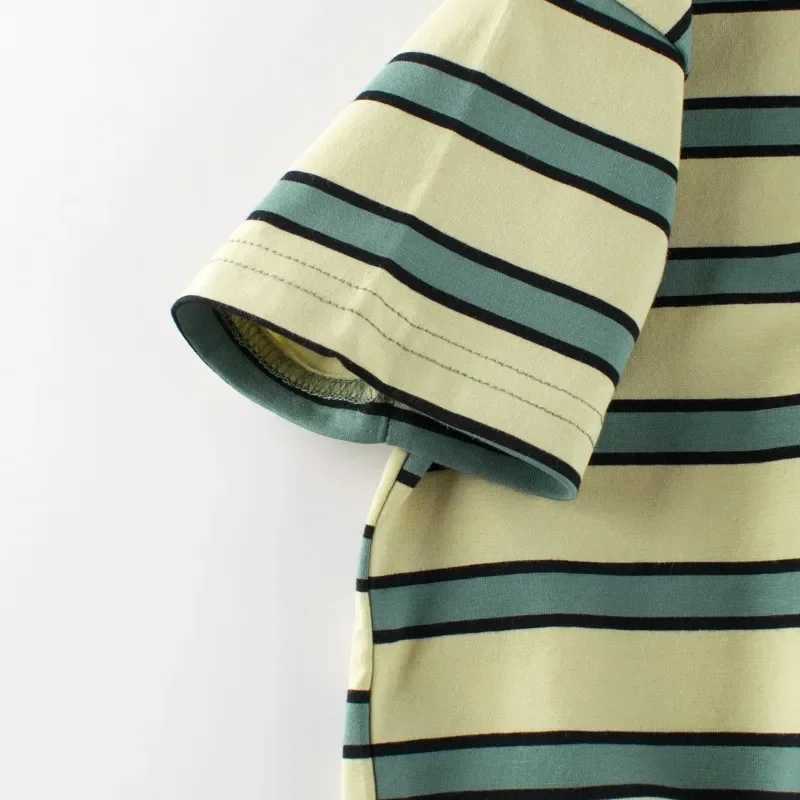 Brand New Striped T Shirt Boys 2025 Summer Childrens Clothing Short Sleeve O-Neck Cotton Tops Tees Kids Clothes 2-10YT250306