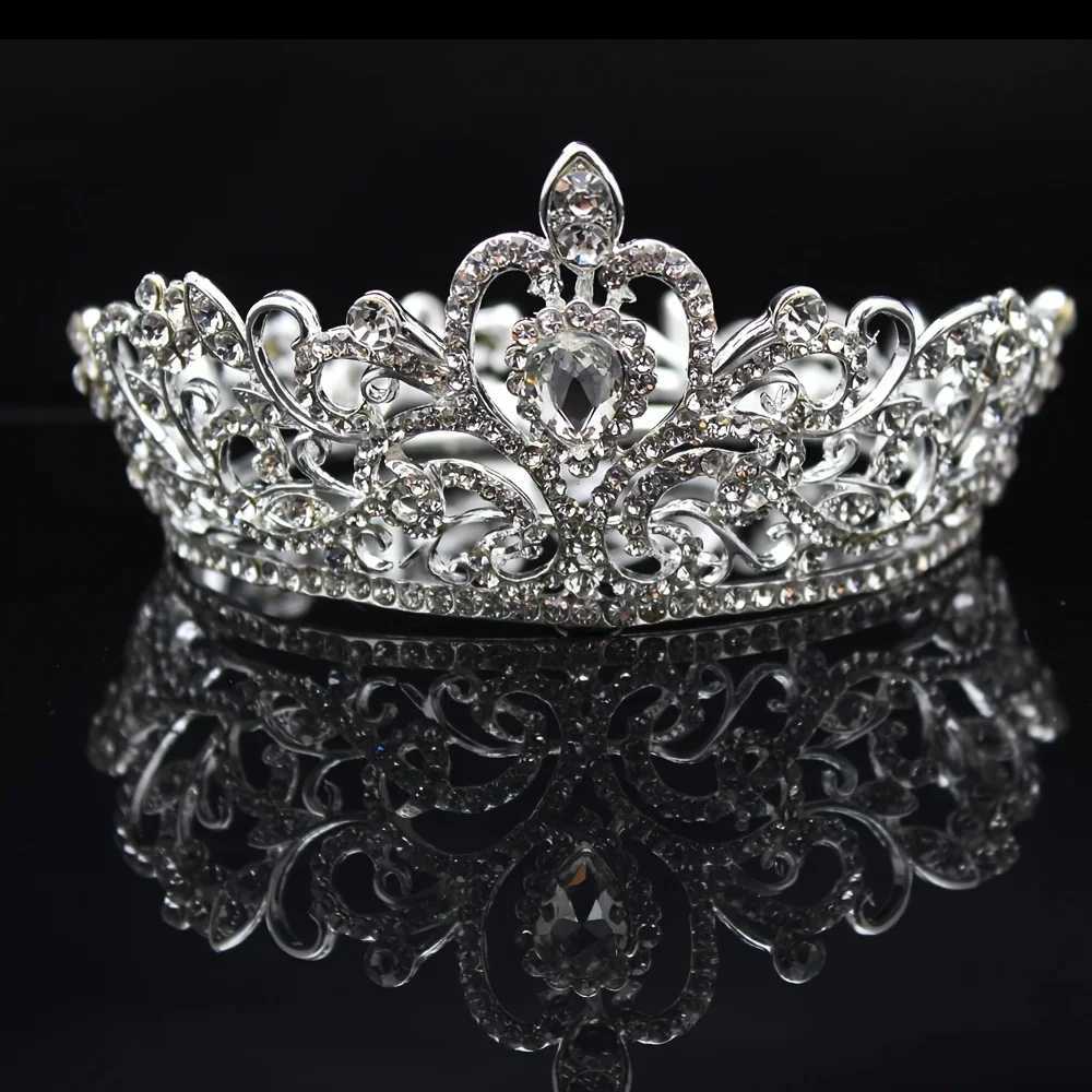 Fl Round Crystal Rhinestone Wedding Tiaras Bridal Hair Accessories Kids Crown for Cake Topper Festival Party Pr Gift X250306