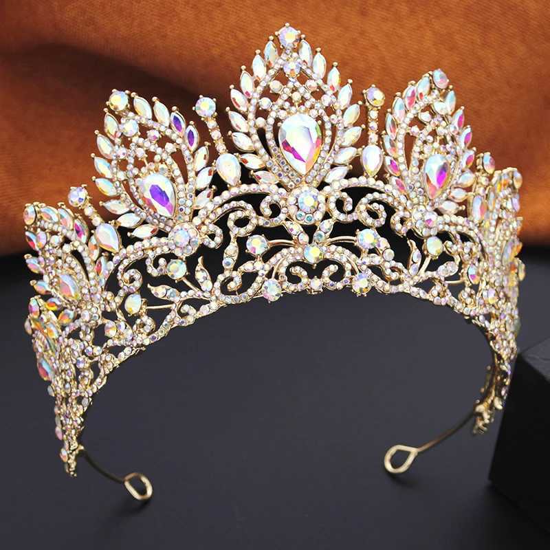 Royal Red Green Crown Big Diadem Bride Tiara Crowns for Wen Bridal Wedding Party Crown Hair Dress Jewelry Accessories X250306