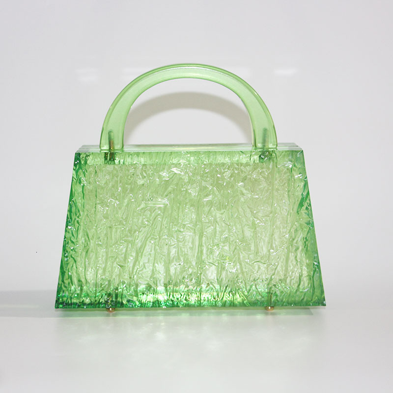 New Transparent Candy Color Fluorescent Green Fashionable Handheld Acrylic For Women Rhinestone Acrylic Clutch Clear Evening Bag For Weddings Parties