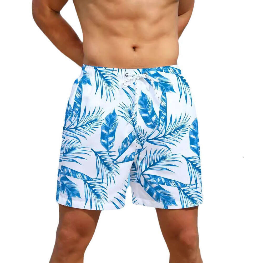 Coconut tree quick drying beach Hawaiian shorts, casual men's beach, summer loose surfing pants, 2025 new style, chic and elegant clothing