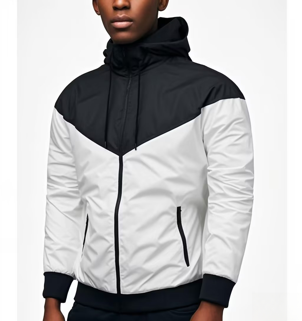 Men's Outdoor Sports Jacket Spring Windproof Hooded Jacket Thin Sport Trench Coats Autumn Jogging Windbreaker