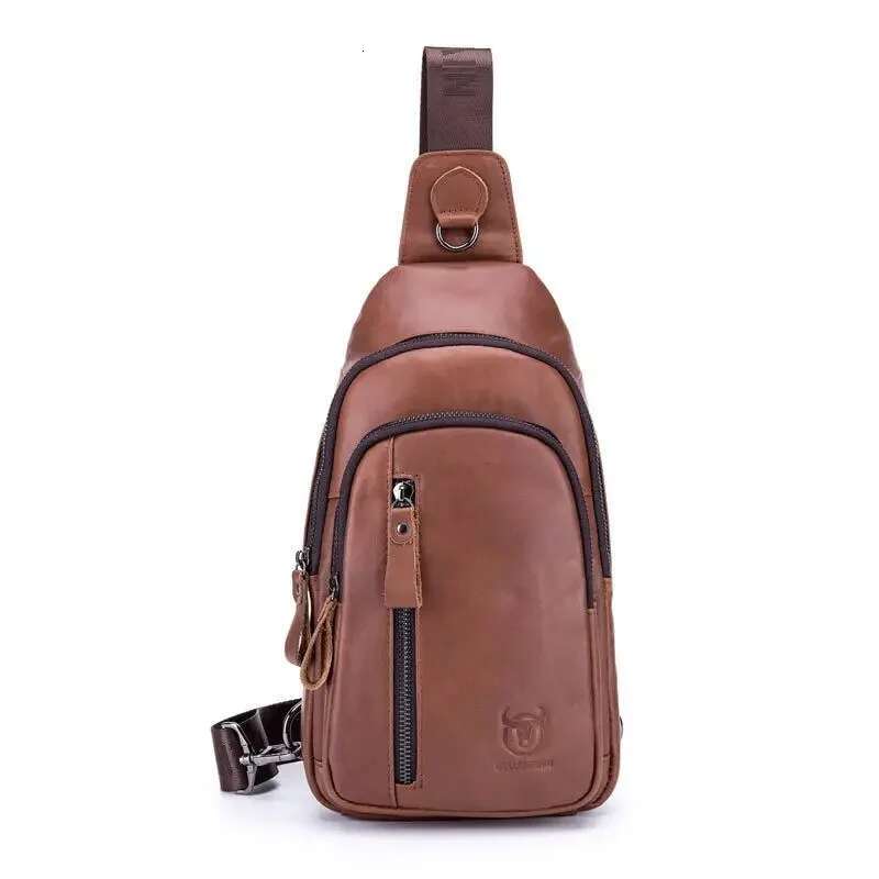 Brand 100% Genuine Leather Crossbody Leather Shoulder Men Chest Bags Fashion Travel Handbags Man Messenger Bag Male