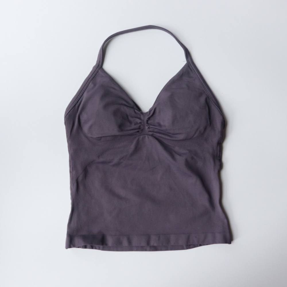 New Longline Strappy Top Sports Vest Women Seamless Yoga Tank Tops Ruched Backless Gym Clothes Workout Sleeveless Shirts With Chest Padded Outfit Bra