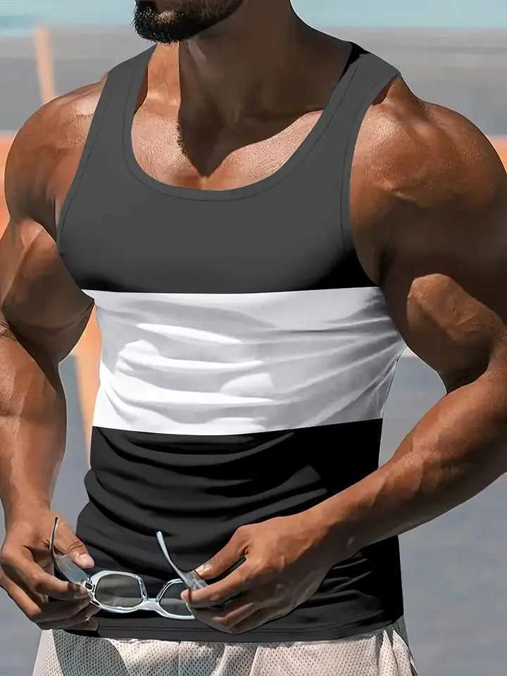 New Sleeveless Vest Street Casual Mens Vest Running Fitness Vest Quick-dry Round Neck Fitness T-shirt Mens Breathable TopsT250318
