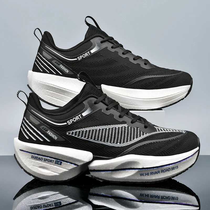 Carbon Plate Hot Sneakers Marathon Men Sports Running Shoes Air Cushion Comfortable Lightweight Women Athletic Jogging Footwear Malec250402