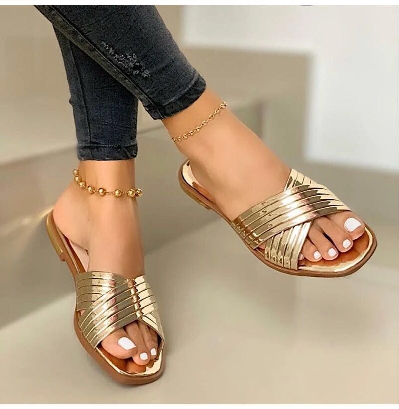 2025summer ins new daily flat bottomed open toe casual outdoor women's round headed slippers #ddmykukumalu