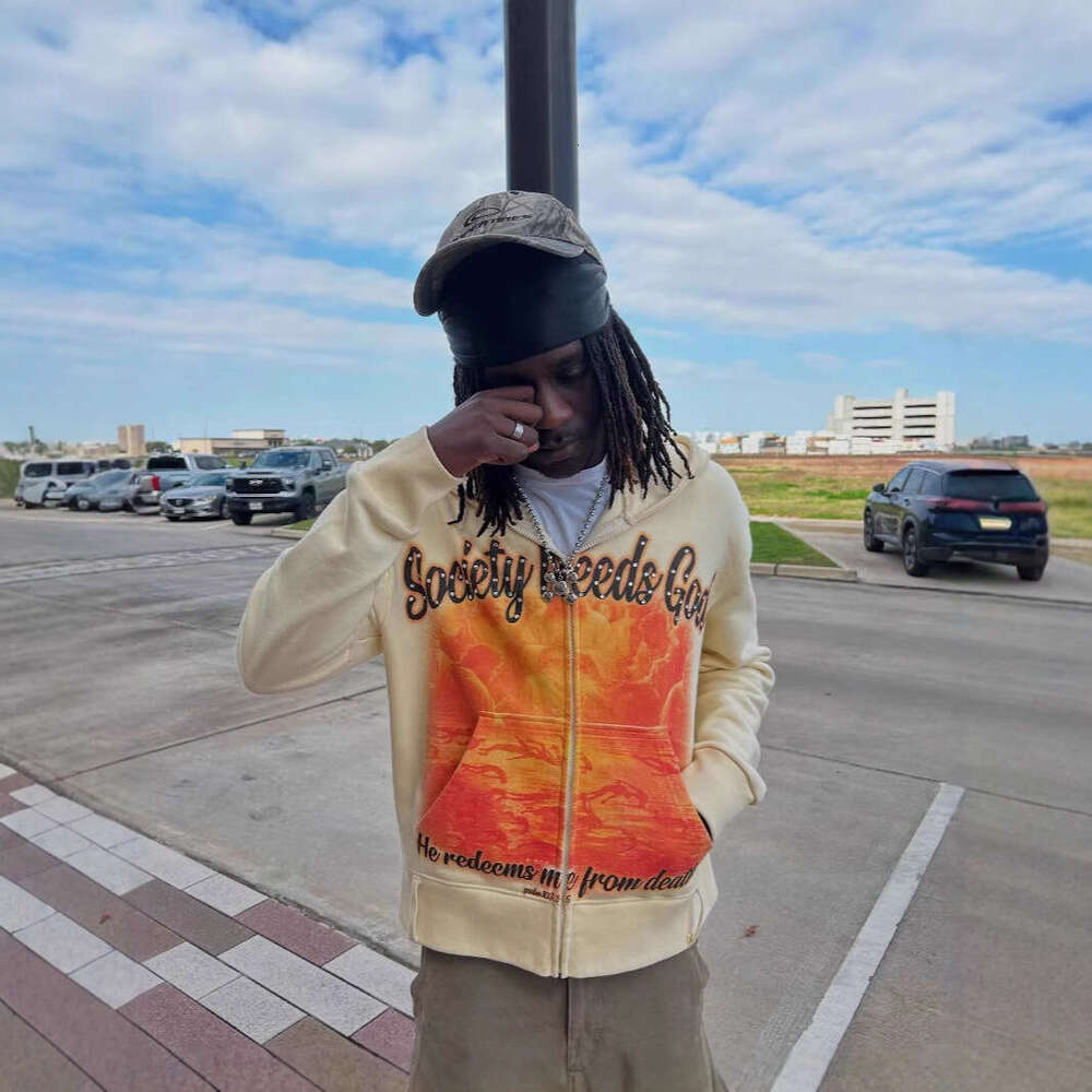 Street hip-hop style printed new loose and casual design, high-street niche hoodie sweatshirt