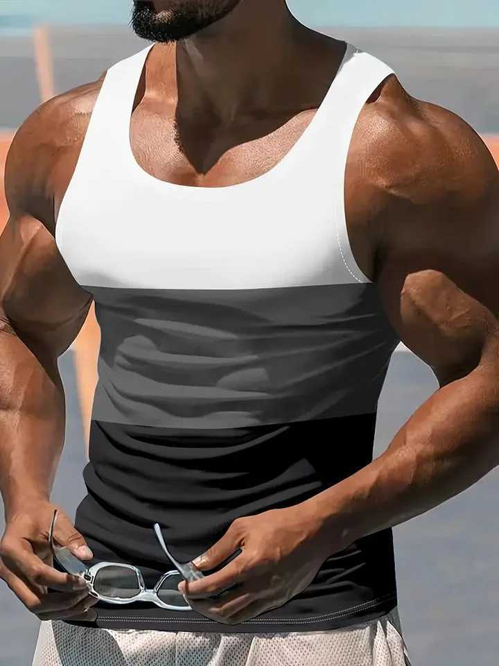 New Sleeveless Vest Street Casual Mens Vest Running Fitness Vest Quick-dry Round Neck Fitness T-shirt Mens Breathable TopsT250318